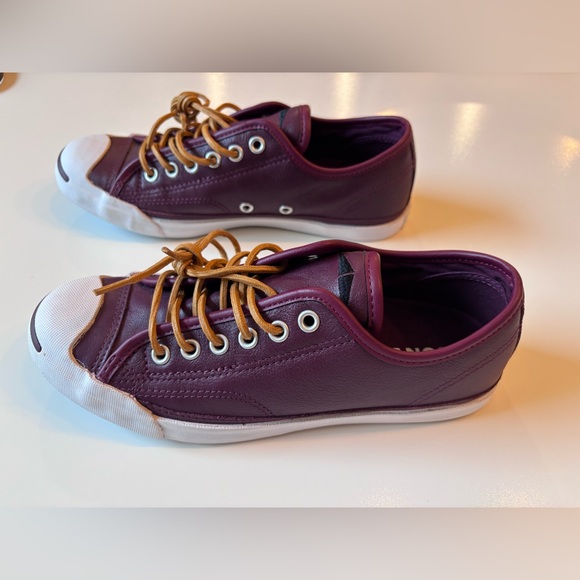 Converse, Jack Purcell, Leather Maroon &White Women’s 7, Men’s 5 Sneakers,No box - Picture 5 of 13